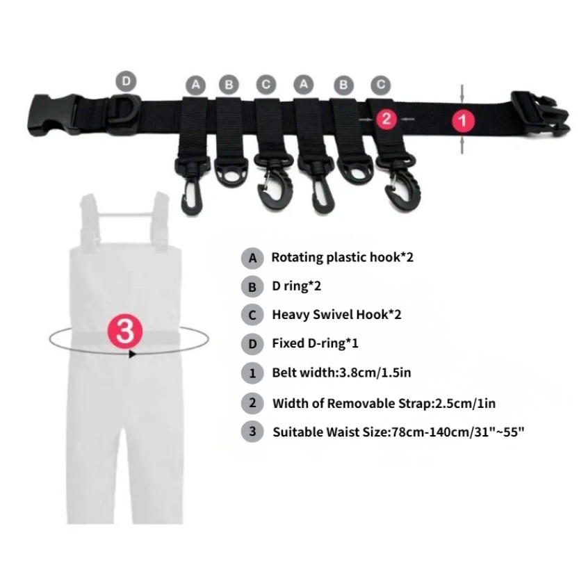 1Pcs Adjustable Wading Belts F - Fishing Rod Travel recension och pris