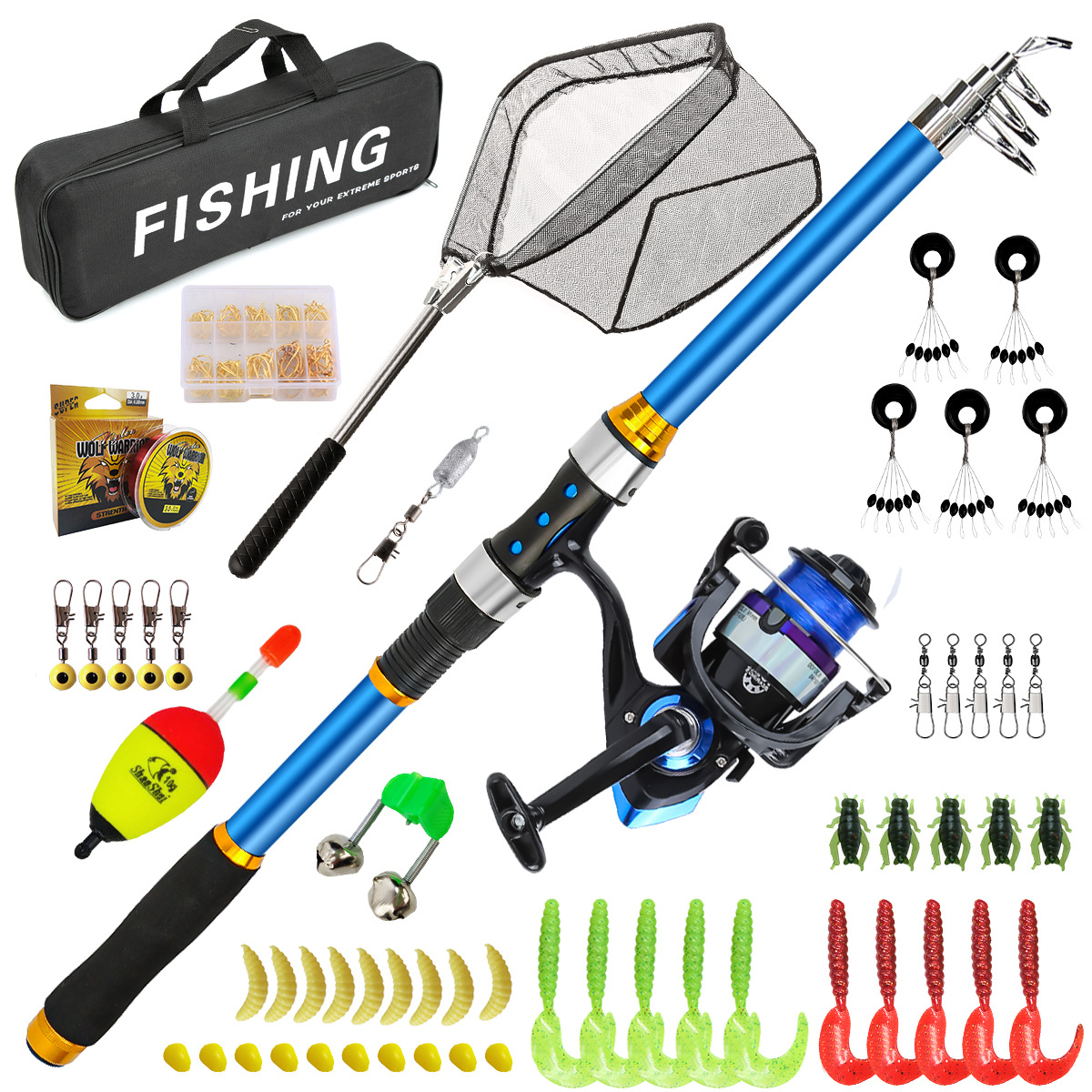 2.1-3.6M Telescopic Glass Fibe - Fishing Rod Carbon Fiber recension och pris